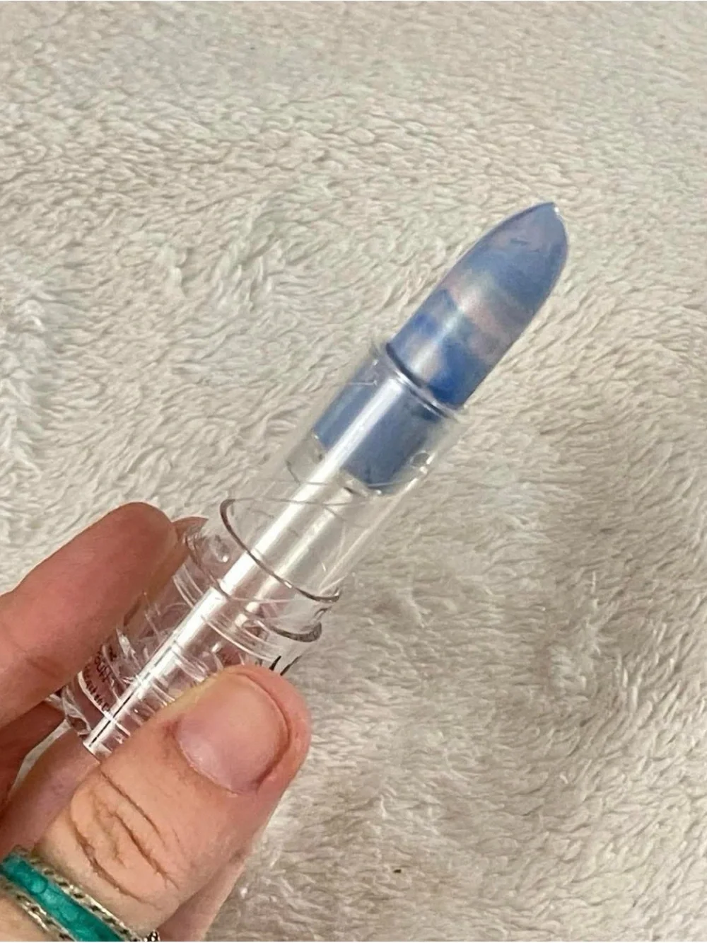 NYX Duo Chromatic Holographic Marble Frost Lipstick in Periwinkle